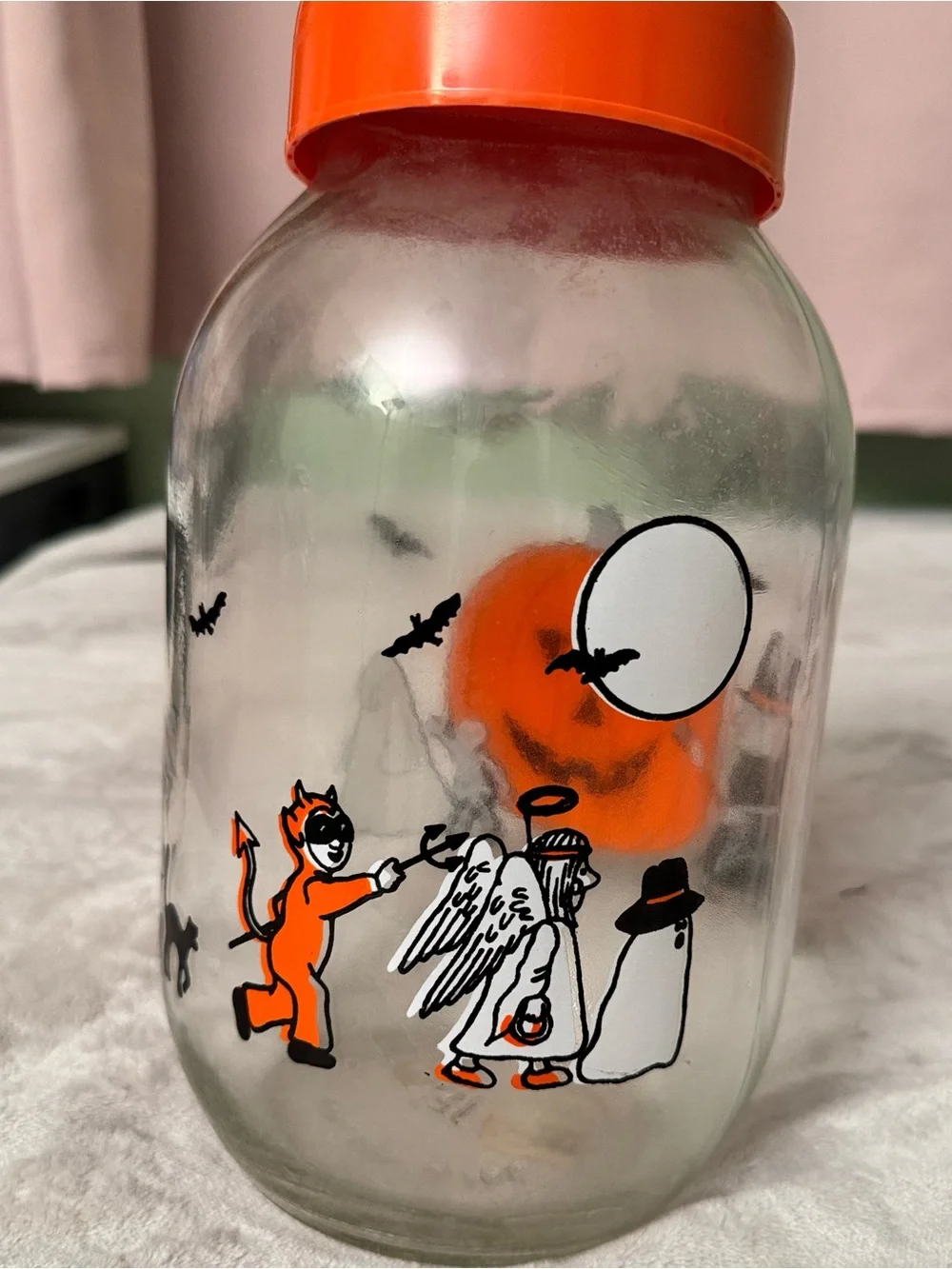 Rare Vintage 1980s Carlton Glass Halloween Jar - 3 Liter